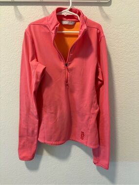 Stio Women's Pink and Orange Colorblock Fleece Pullover